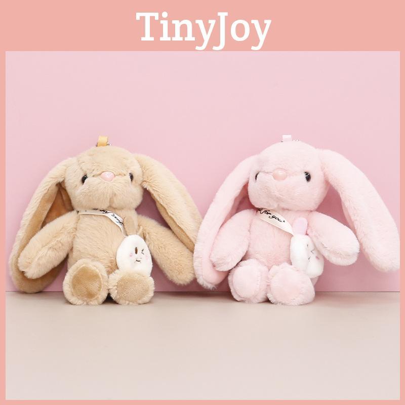 Long Cute Eared Bunny Plush Toy Adorable Cartoon Keychain Charm Perfect Gift