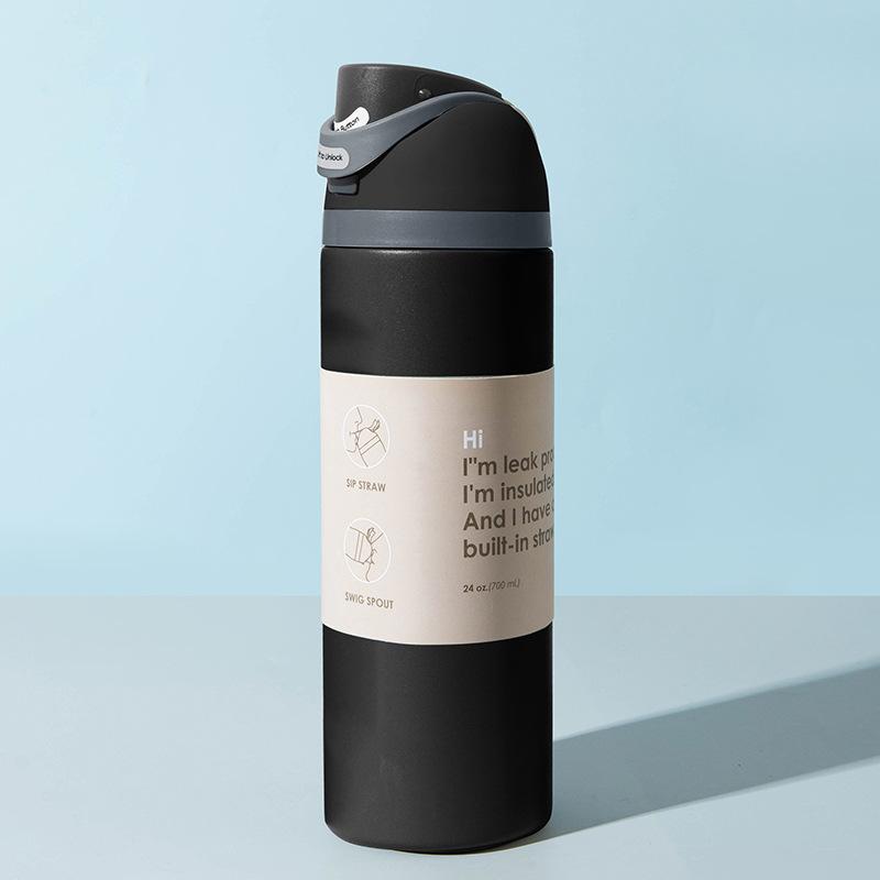 

Stainless Steel Thermos Cup Large Capacity Portable Sports Water Cup 19oz【570ml】 чорний