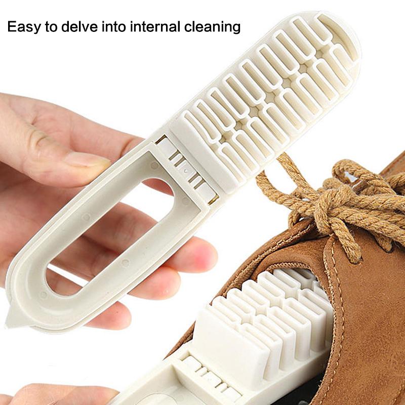 2-In-1 Leather Brush For Suede Boots Bags Scrubber Cleaner White Rubber Crepe Shoe Brush Household Necessary Wall Crevice
