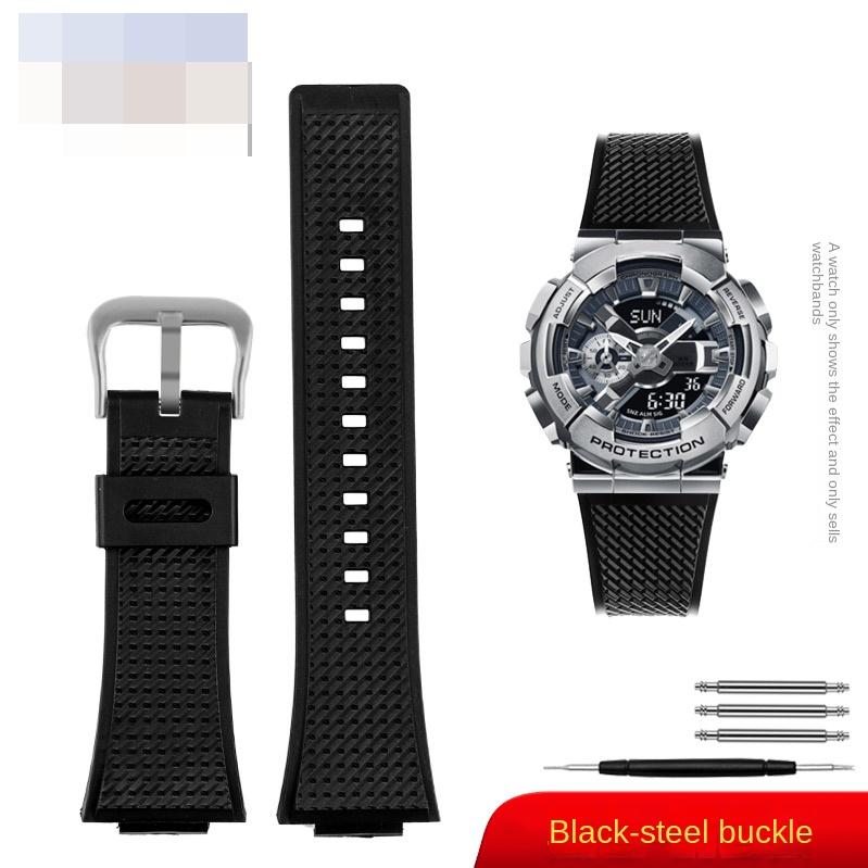 golden Black stainless steel solid turtle buckle strap 16mm for Casio G-Shock GM-110 GA-110GB small steel gun metal Watchband