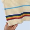 French Style Stripes Knitted Vest Women's Spring and Autumn Outdoor Sleeveless Waistcoat Vest Bandage Dress Short Sweater