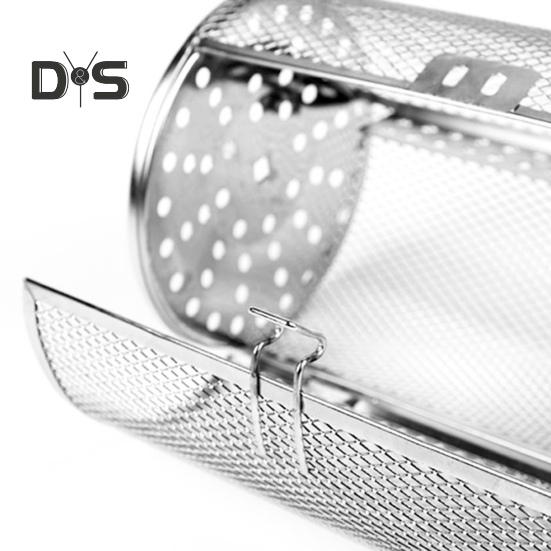 Paslanmaz Çelik Döner Izgara Sepeti Seti Açık Hava Izgara Sebze Balık Barbekü Seti Yükseltilmiş Çubuk Stili Tavuk Kanat Kafesi Otomatik 360 Dönen