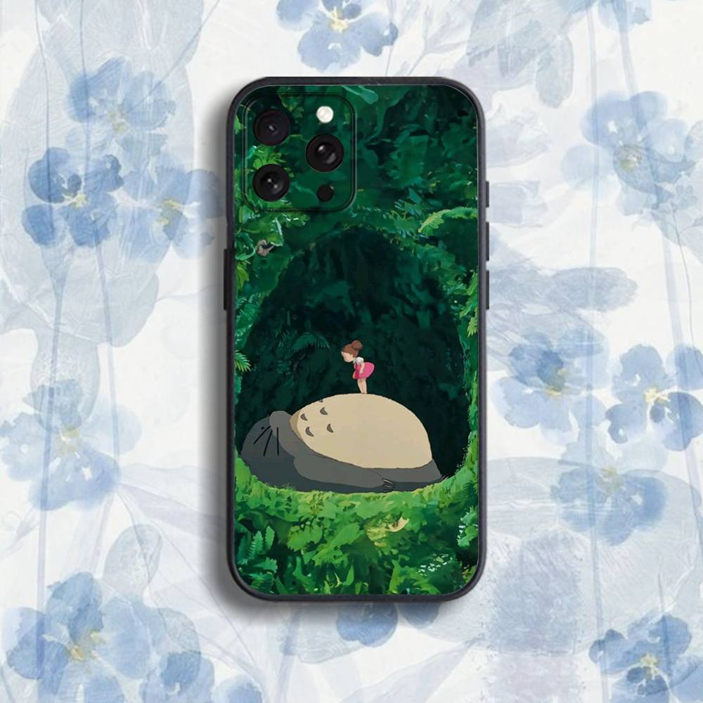 T-Totoro C-Cute Anime  Phone Case For iPhone 17,16,15,14,13,12,Pro,Max,Plus,E,SE4,Air,Mini Black Soft Box