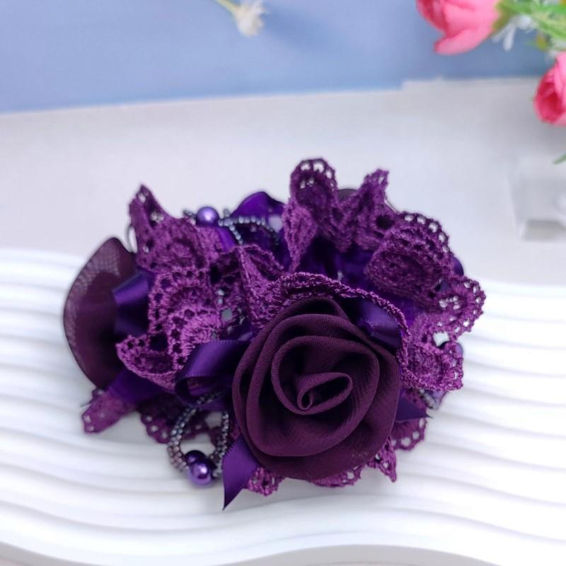 Red Flowers Wide Circle Elegant Headband Female Elastic Rubber Band Ponytail   Coles Para El Pelo  Scrunchies  Hair Accessories