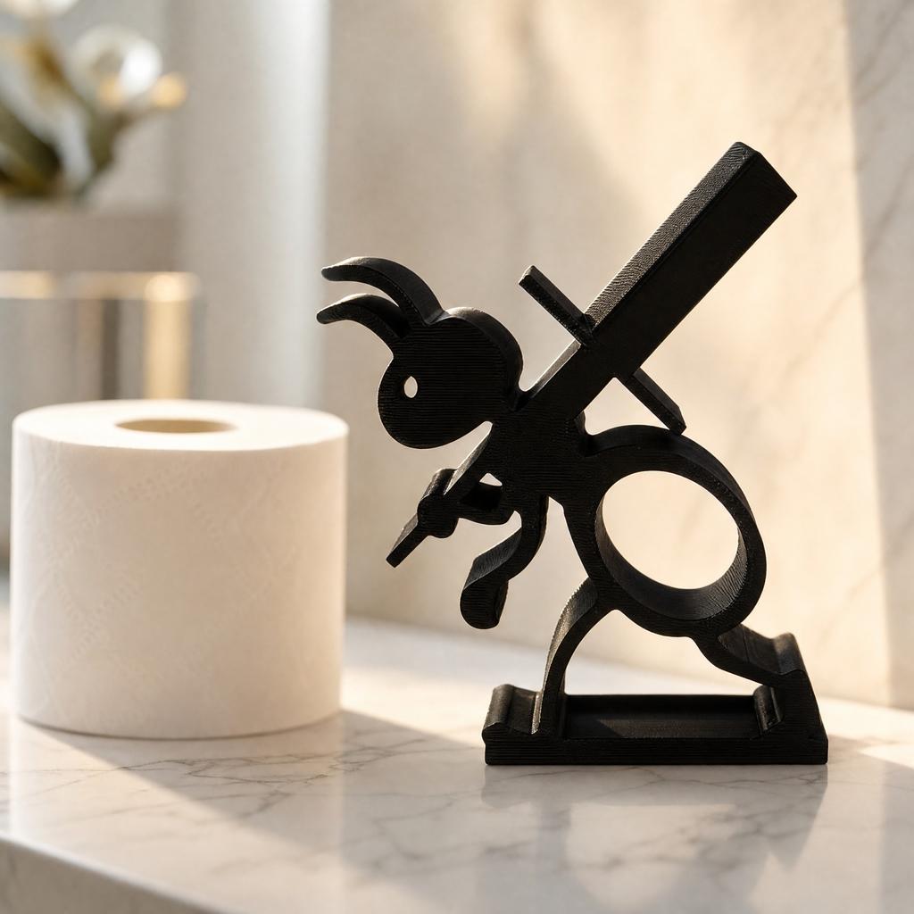 3D-gedruckter Toilettenpapierhalter mit, Kreativer Badezimmer-Papierrollenständer Dekorativ