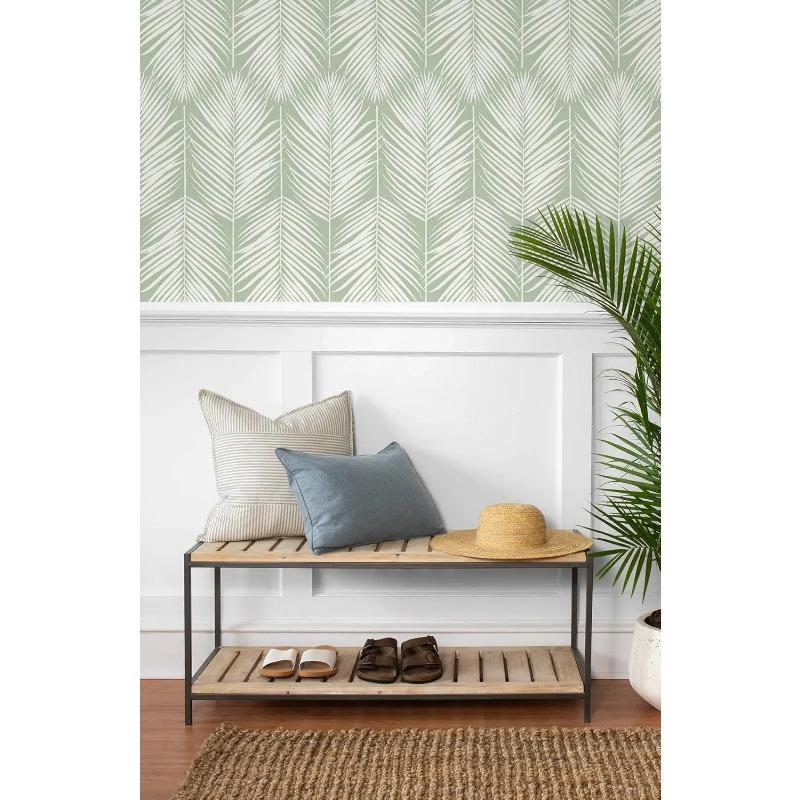 Modern Green Leaf Peel and Stick Wallpaper Boho Self Adhesive Wallpaper Removable Contact Paper for Cabinets Drawers Bedroom