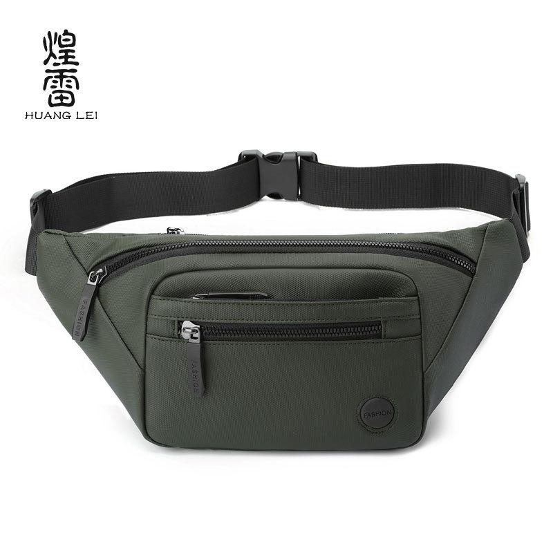 Mobile phone fanny pack work wear-resistant men's breast bag, leather film texture multi-compartment men's messenger bag, cash register bag