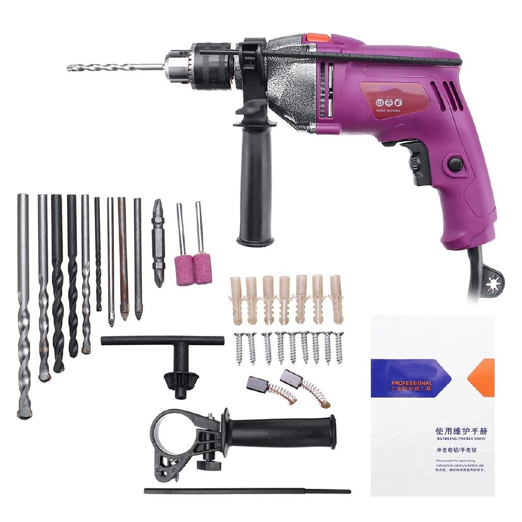 

Электрическая ударная дрель 1200 Вт 220 В 2500 об/мин с регулируемой скоростью, сверхмощная, ударная отвертка, дрель с патроном, набор электроинструментов TYPE-B