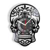 Schädel-Kopf-Vinyl-Schallplatten-Wanduhr im Alter von Skelett-Kopf-Wanduhr, Skelett-Vampir-Männer, Halloween-Dekor, Wandbehang-Uhr