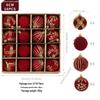 Flocked Christmas Tree Ornament Set: Colorful Hanging Balls in Gift Box