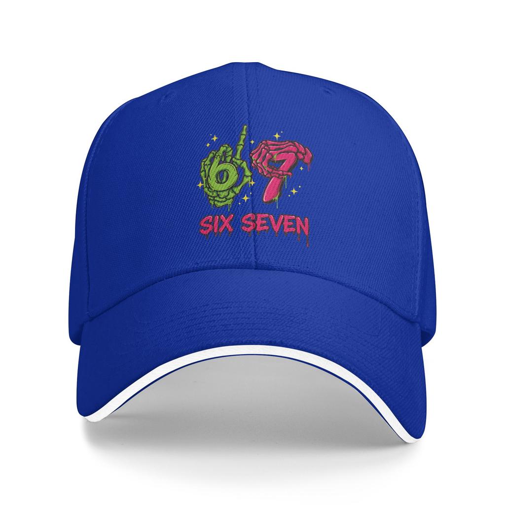 67 Halloween Neon Six Seven Baseball Cap y2k Retro Couple Women Trucker Hat Sun Print Running Hippie Baseball Caps Birthday Gift
