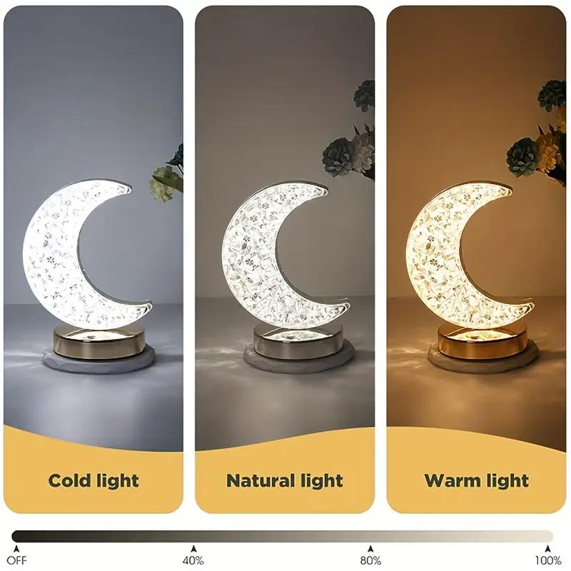 Enchanting Moon Star Table Lamps Crystal Acrylic Touch Night Lights for Bedroom Decor Unique Gift Idea