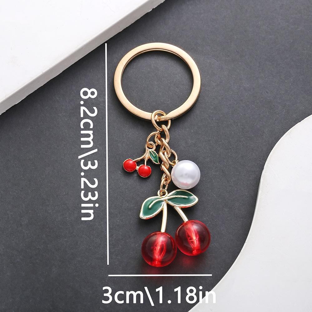 Cherry Keychain Drip Oil Alloy Pendant Bag Charm Gift