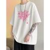 Pink Love Spider Web Funny Graphic Printing Tshirts Men Fashion Cotton T Shirts Summer Breathable Clothes Oversize Street Tee