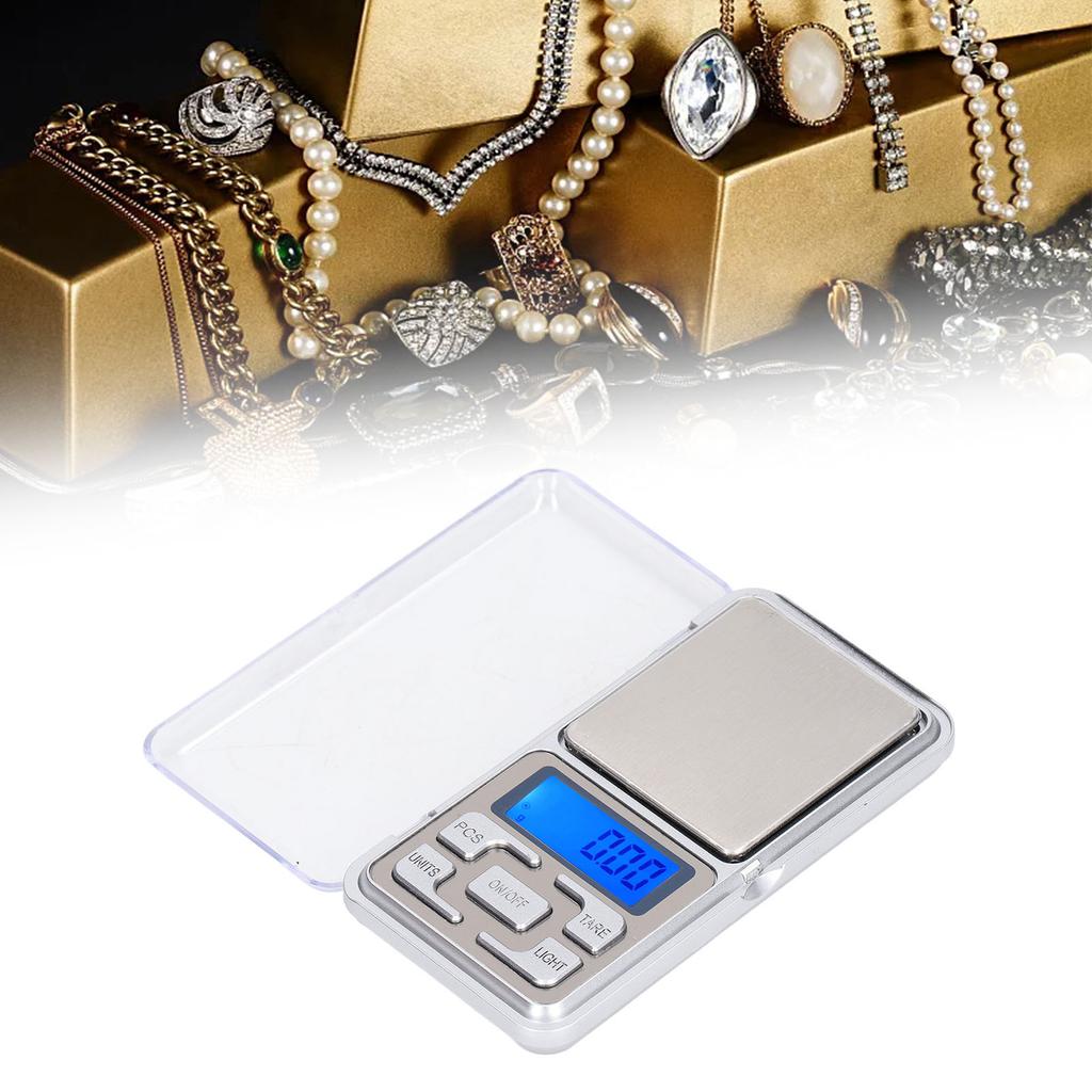 Mini Food Scale LCD Backlight Display Electronic Scale Pocket Jewelry Measuring Tool 500g 0.01g