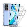 3 In 1 Hybrid Armor Shockproof Phone Case For Honor X5B Plus 6.56 Inches Hard Plastic TPU Frame Transparent Acrylic Back Cover