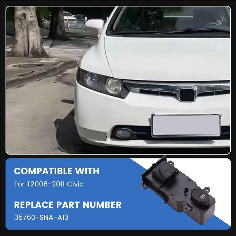A33G-New Power Window Single Switch Fit For Honda Civic 2006-2011 Front Passenger Right 35760-SNA-A13