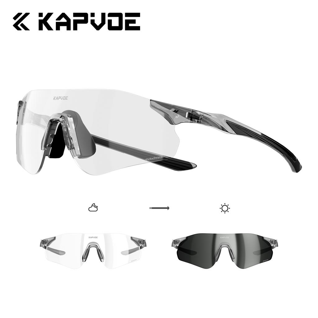 Kapvoe Photochromic Running Sunglasses Women Men Cycling Glasses Bike Glasses UV400 Bike Eyewear MTB Sports Bicycle Goggles 2026