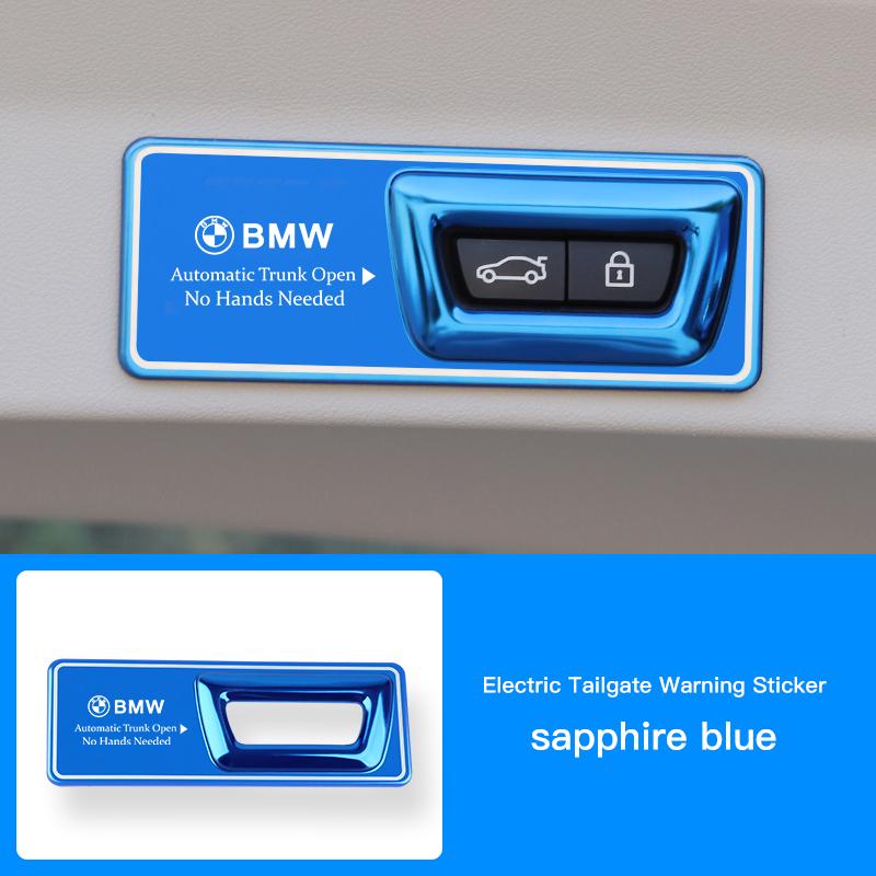 BBLB5 Car Trunk Tailgate Switch Cover Stainless Steel Sticker Auto Interior For BMW X1 X2 X3 X5 X4 X6 X7 G30 G20 G32 G11 G12 F40 F30
