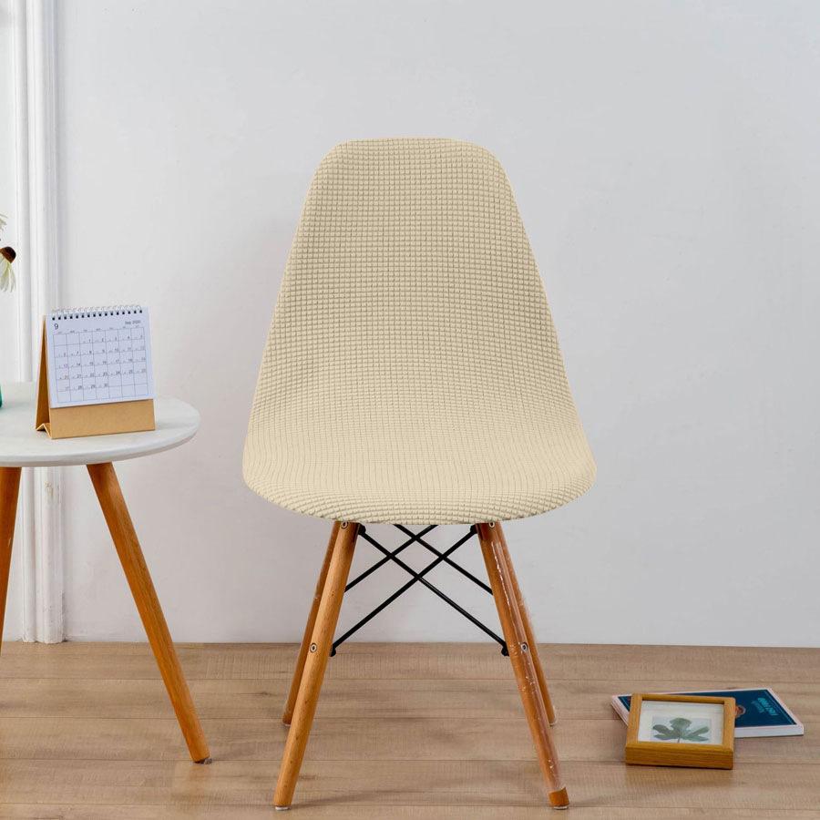 Jacquard Shell Chair Cover Stretch Dining Chair Covers Seat Slipcover Furniture Protector Hotel Home Living Room Removable 1PC