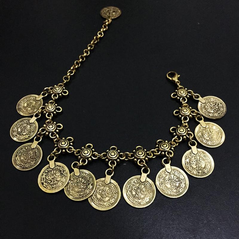 LOVBEAFAS Gypsy Fashion Bohemian Bracelets Bangles for Women Ethnic Maxi Vintage Jewelry Coin Tassel Charm Beach Boho Bracelets