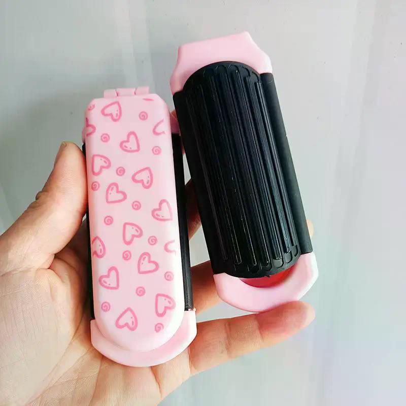 Pink Butterfly Love Pattern Foldable Hair Comb Portable Head Massage Brushes Scalp Massager Travel Combs For Straight Curly Hair