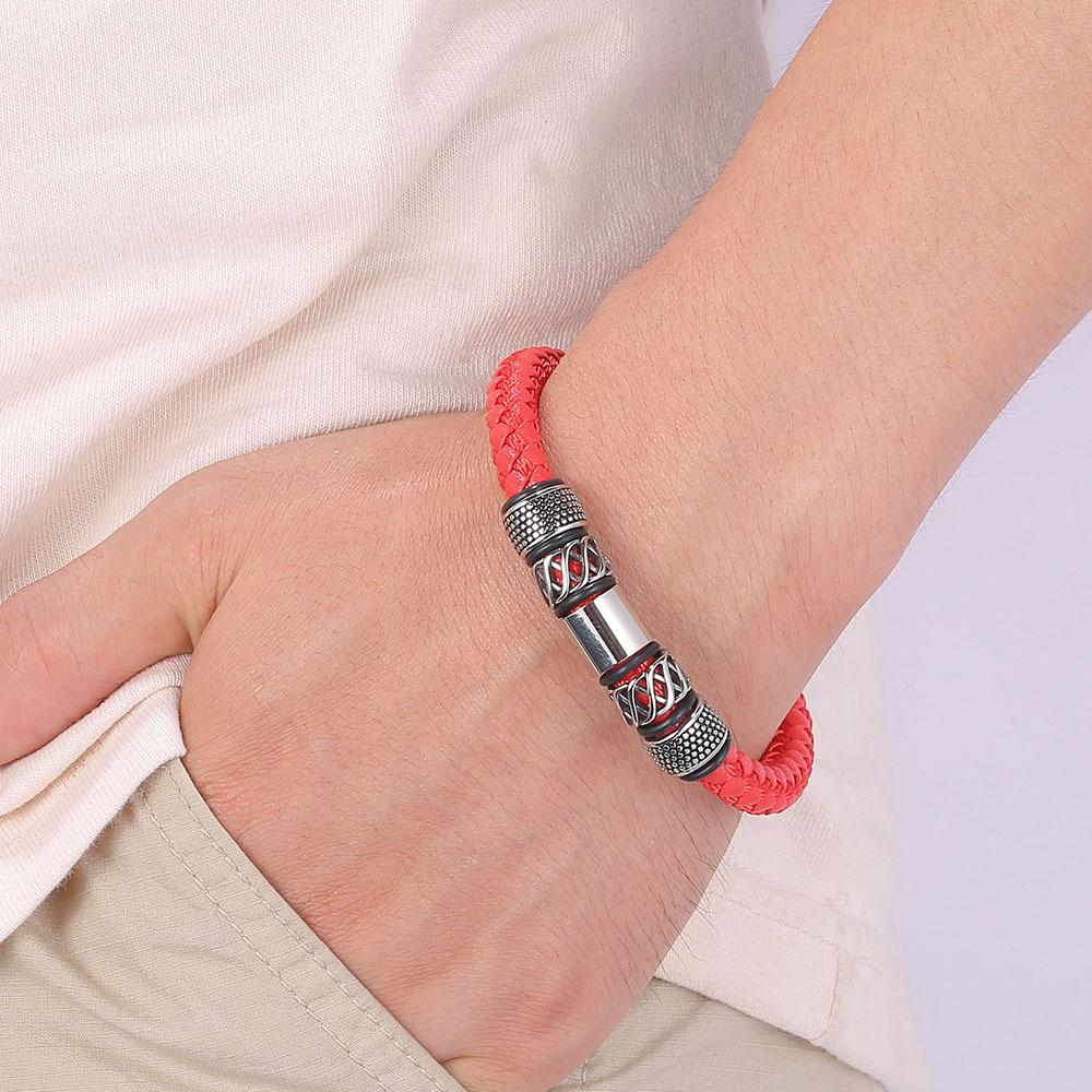 European Retro Woven Leather Bracelet - New Punk Style, 4 Colors Available