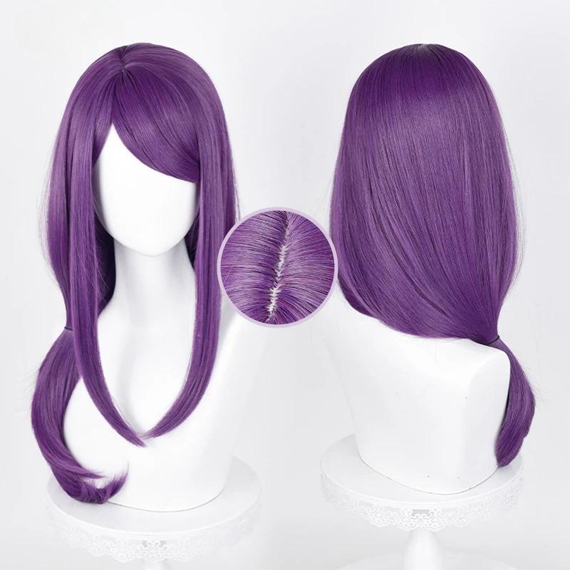 Cosplay Anime Kamishiro Rize Perruque Cosplay 70cm Violette Rize Kamishiro Perruques Cheveux Synthétiques Résistants à la Chaleur Perruques Fête d'Halloween 24inches