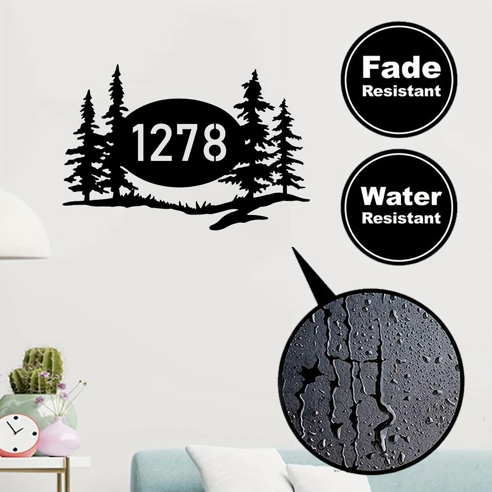 Metal Forest Address Sign Outdoor Wall Decor Custom House Number Plaque Easy Install