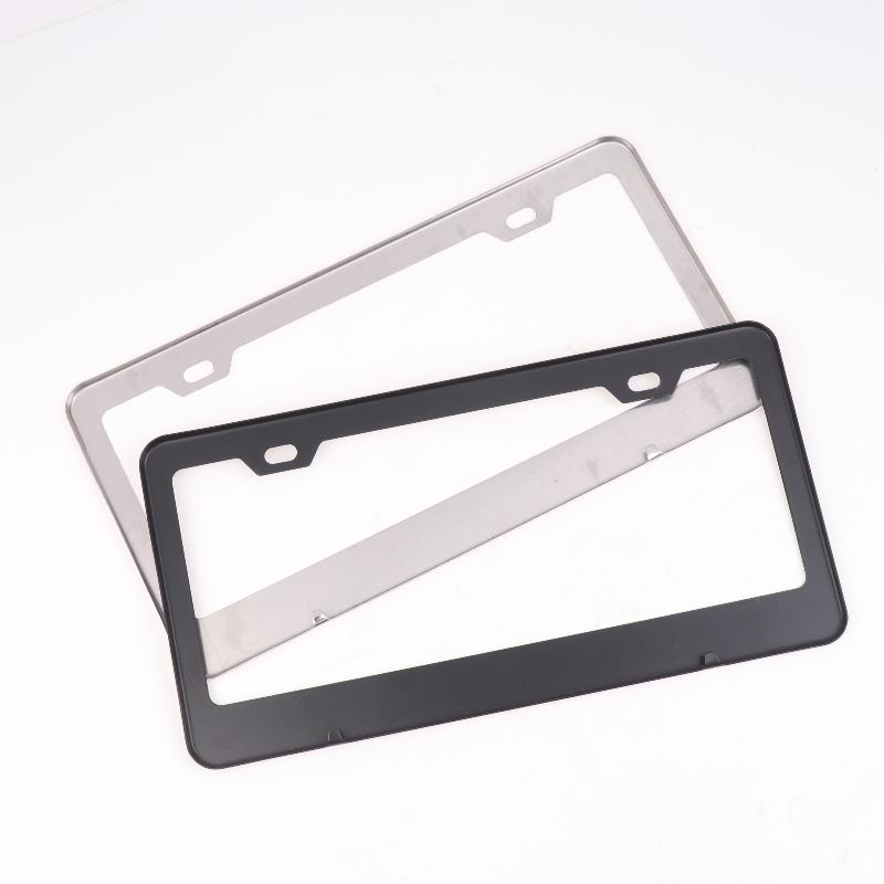 1 Set American Auto Accessory Universal Stainless Steel License Plate Frame Black Bracket Number Plate TAG Cover For Front Rear