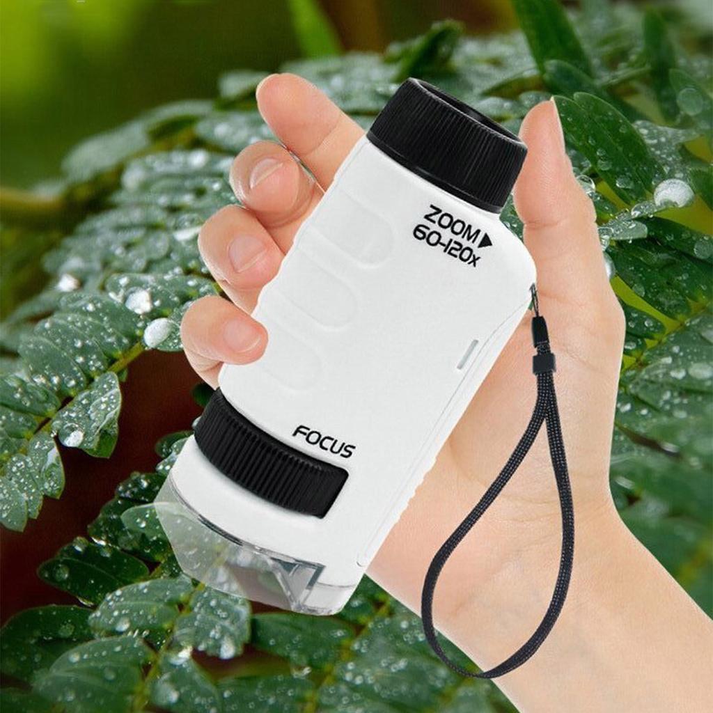 Handheld Science Biological Microscope Toys Portable Fun Kid Science Experiment Pocket Microscope for Kids Students Home School Toys
