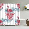 Cartoon Animals Elephant Flamingo Bathroom Curtains Waterproof Polyester Flowers Plant Printed Shower Curtains With 12 Hooks