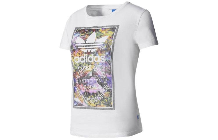 

Adidas Originals Tongue Set in Sleeve T Shirt Women s White BK2314