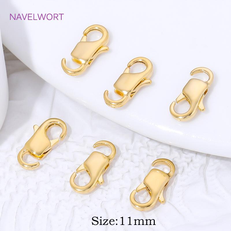 

11/14mm 18K Gold Plated Lobster For Jewelry Making,Brass Fasteners For Bracelets Connector Clasps,DIY Jewelry Accessories 5 pieces
