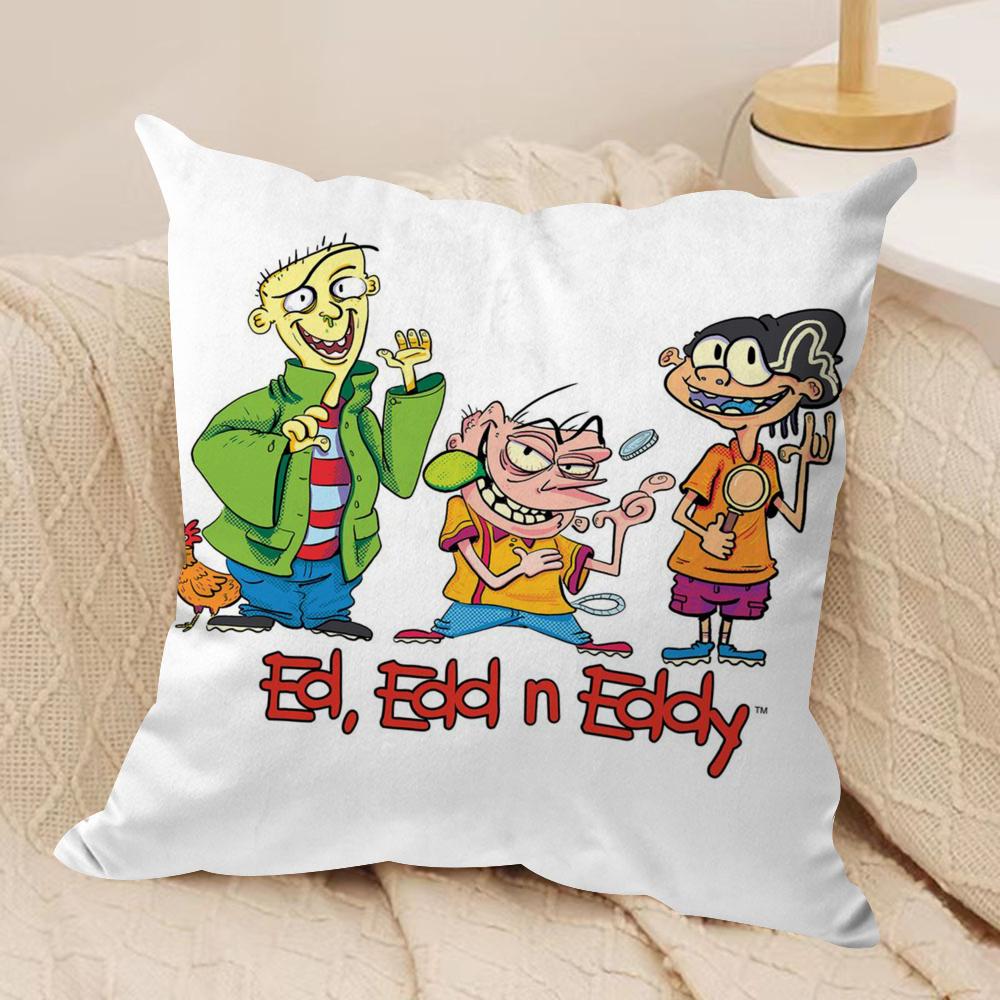 E-Ed Edd N Eddy Cushion Cover Silky Short Plush Double-Sided Printed Pillow Case for Sofa All Seasons Home Decor Gift