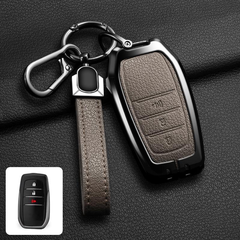 Neue Zinklegierung Leder Autoschlüssel Hülle Abdeckung Shell für Toyota CHR Hilux Fortuner Land Cruiser 200 Camry Corolla Crown RAV4 Highland