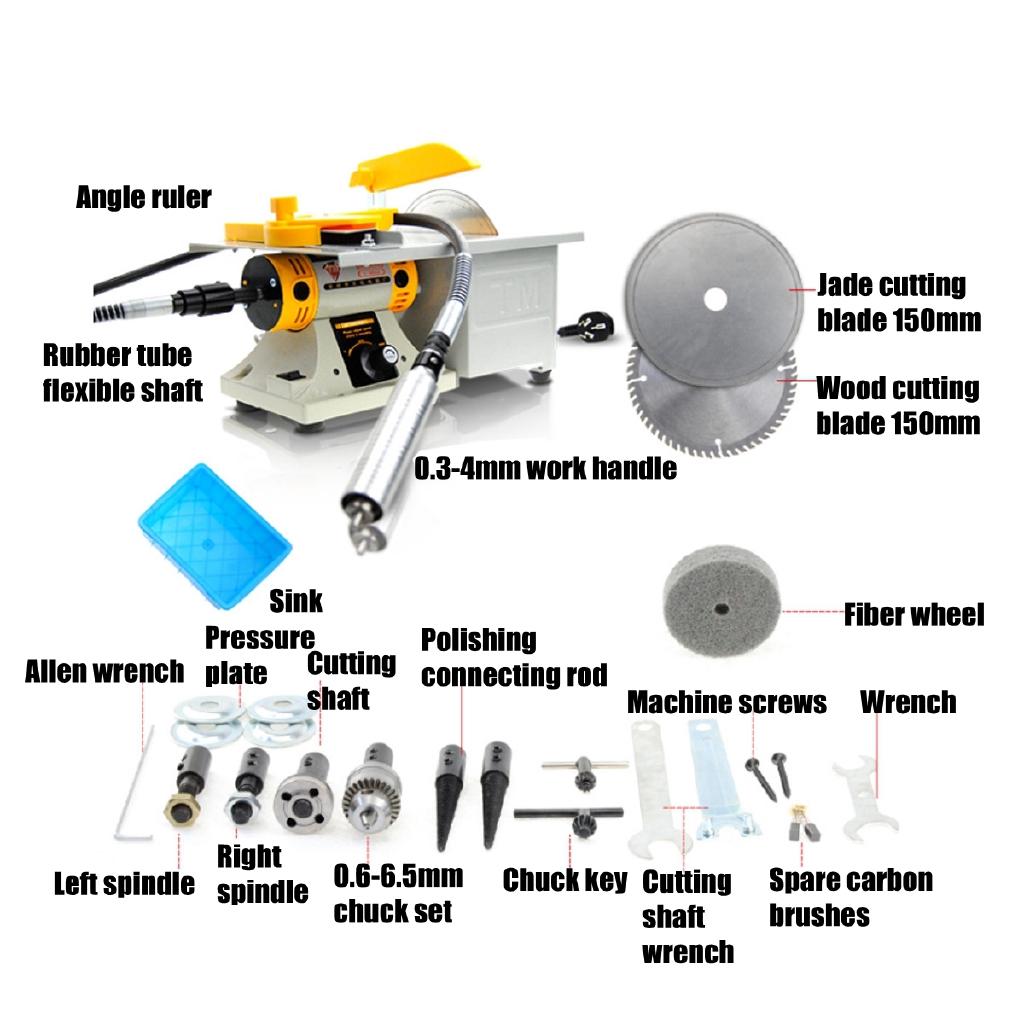 350W Mini Table Bench Saw Electric Grinding Engraving Machine Jade Wood Stone Polishing For Bodhi Ivory Carving Polisher