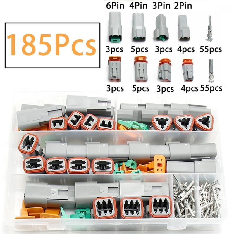 2 Pin Electrical Plugs Set Waterproof Connectors Heavy Duty 2 Pin Connector set Automotive Electrical Connector Set