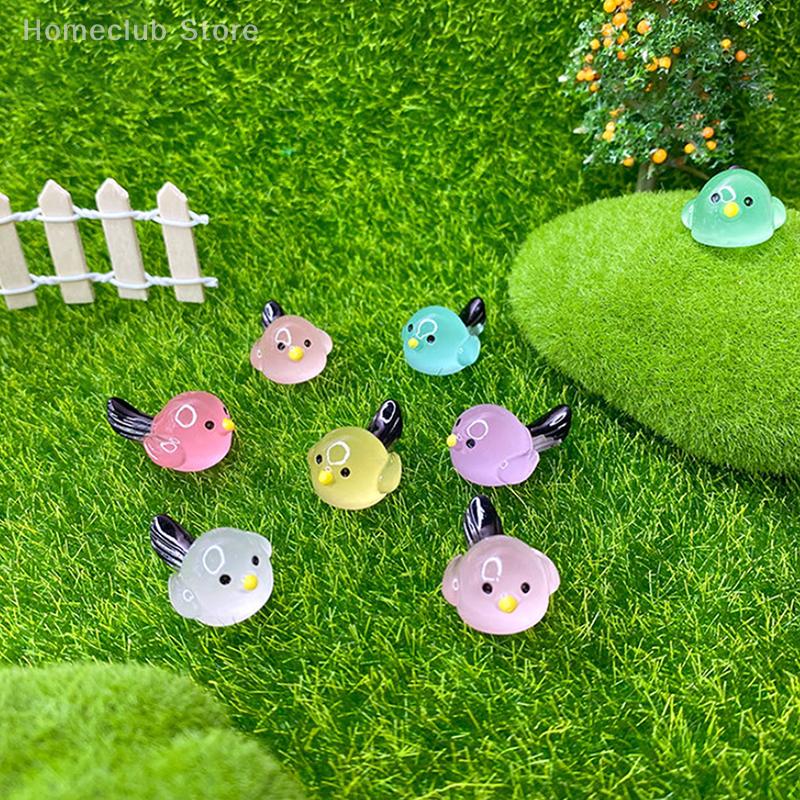 50Pcs Glow In Dark Resin Birds | Mini Luminous Animals For Garden Decor Dollhouse Crafts Fairy Landscape DIY Accessories
