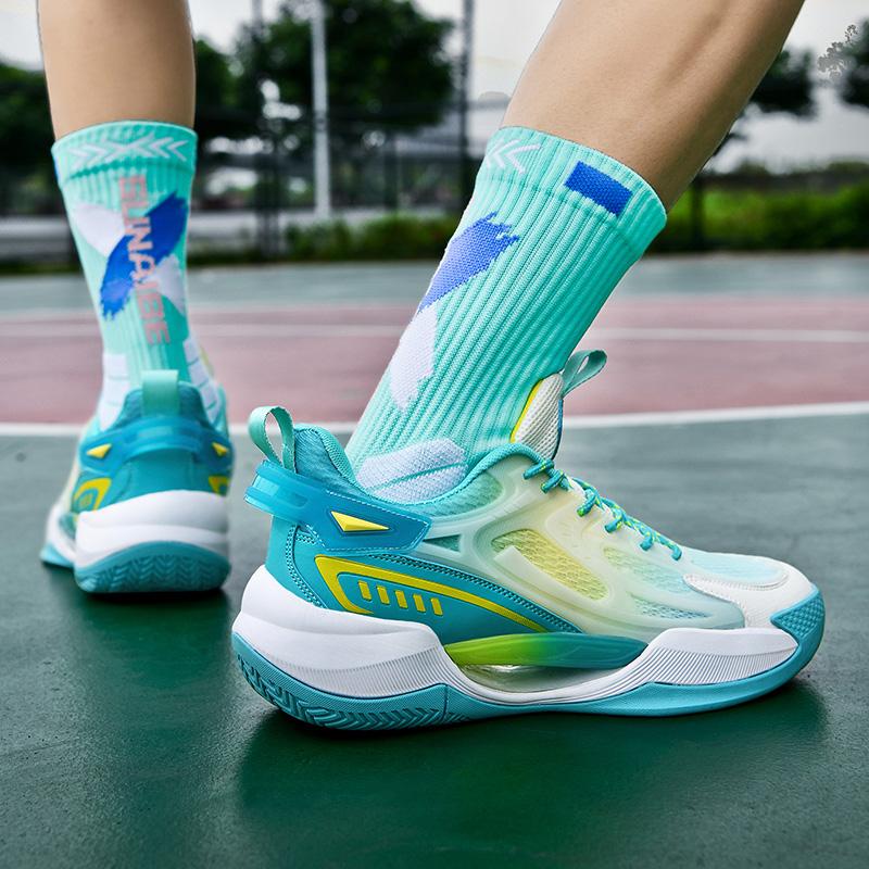 New Basketball Shoes Men Low Top Luminous Net Surface Breathable Actual Concrete Ground Anti-slip Cushioned Sports Shoes