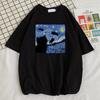 Vincent Van Gogh Starry Night Cute Cat Unisex Cotton Short Sleeve Crewneck Casual Tops Creative Oversize Short Sleeve Unisexs Clothing