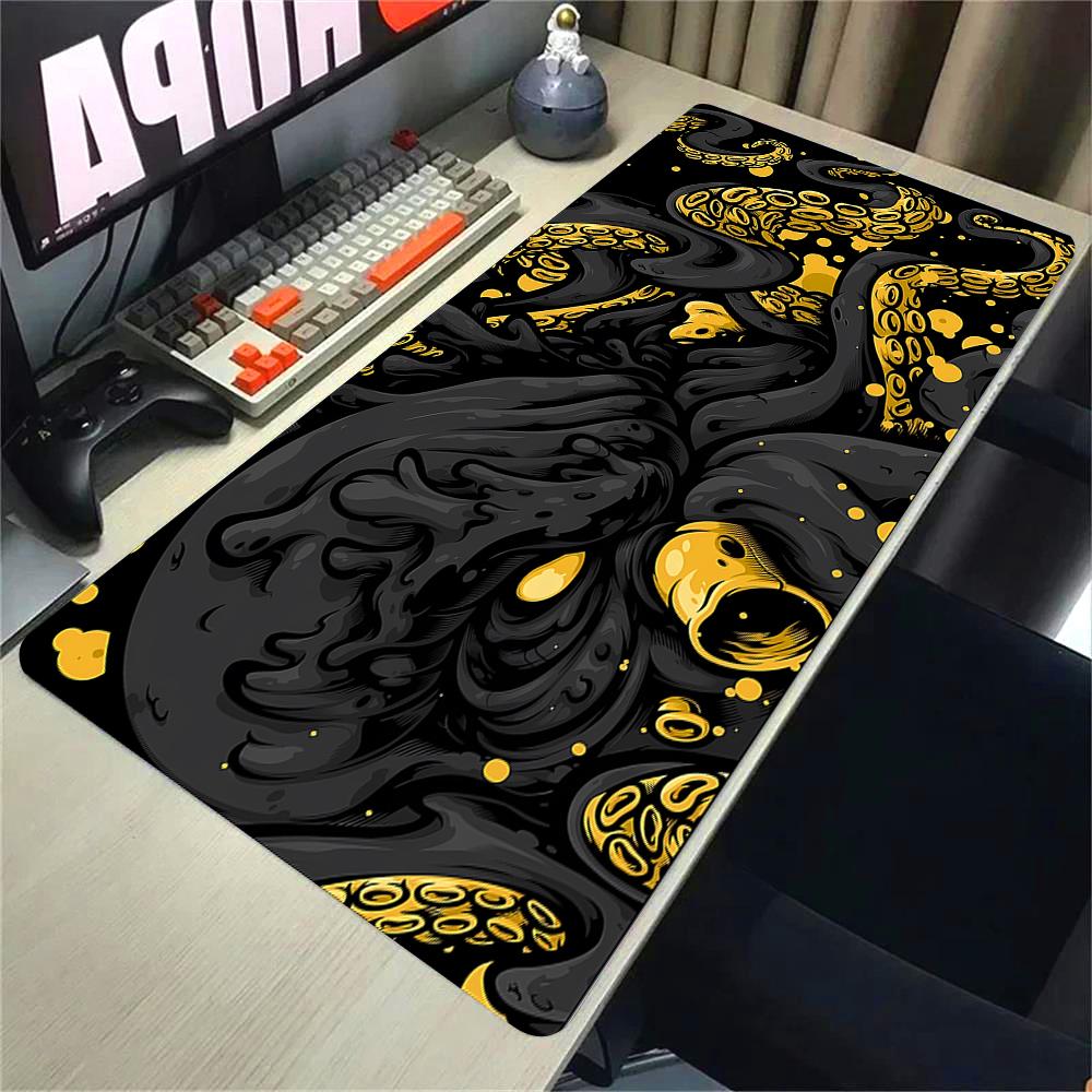 XXL Game Color Mousepad Laptop Deskmat 40x90cm Office Computer Keyboard Mouse Mat Creative Octopus Black and White Big Mouse Pad