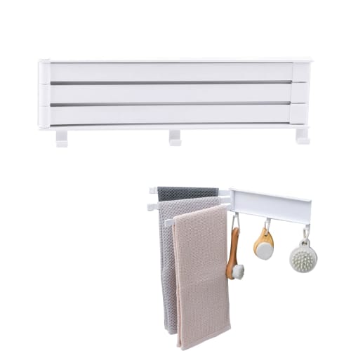 

kasanidika Dish Hanger, Thin ABS Material, Storage Dish Rack, Towel Rack, Kitchen Hanger, Small Item Holder, Strong Adhesive, Space-Saving, Suitable f