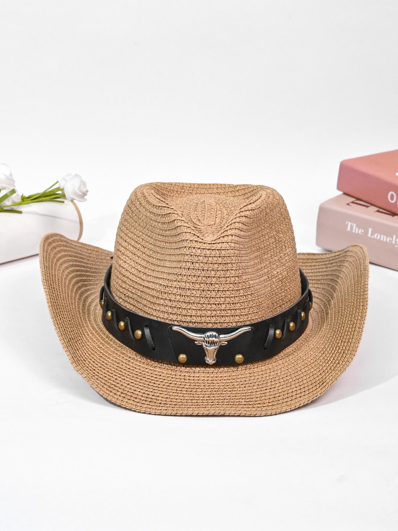 

Взрывная ковбойская соломенная шляпа в западном стиле, тибетская теневая шляпа-цилиндр, мужская и женская ретро-шляпа от солнца Average size