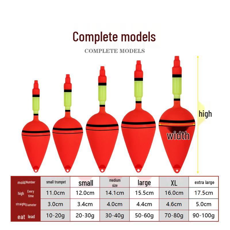 Flotador de Pesca Luminoso de Barriga Grande para Lanzamiento Largo para Mar y Carpa Plateada