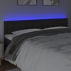 Vidaxl Zagłówek Do Łóżka Z Led, Czarny, 160X5X78/88 Cm, Sztuczna Skóra