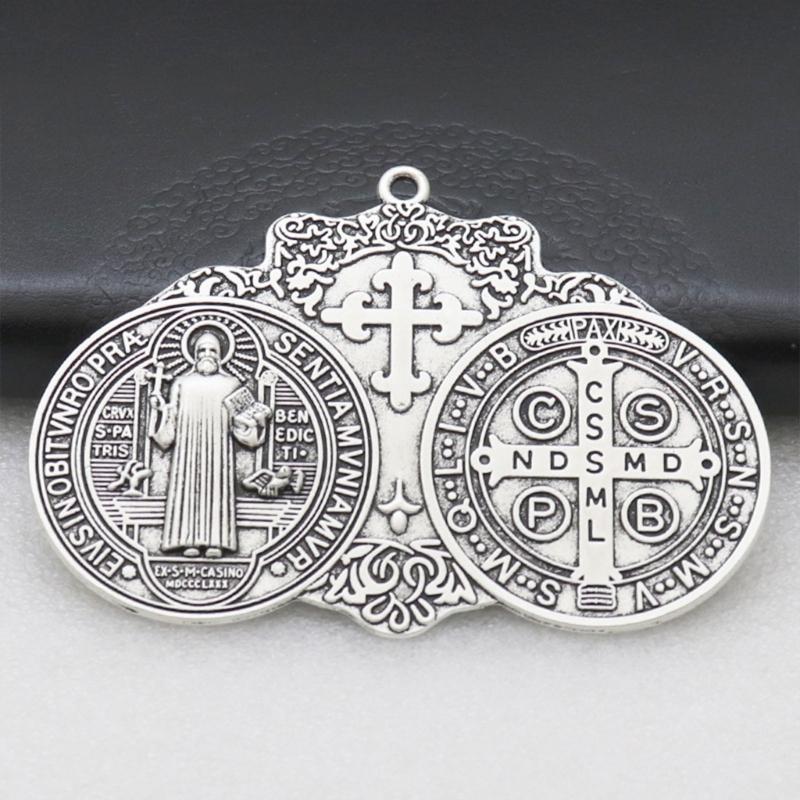 Vintage Christian Crosses Keychain Pendant Metal Antiqued Hanging Ornament Charm for Handbag Backpack Decoration