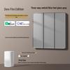 Gray Tempered Glass Smart Switch with Mijia APP Connectivity, Smart Speaker Voice Activation, Zero-Fire Support.