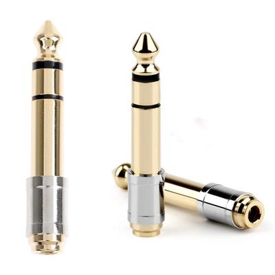 Gold 6.35mm To 3.5mm Converter 1/4" Male 1/8" Female 6.35 To 3.5 Jack Headphone Audio Adapter Connector Stereo Plug Adapter