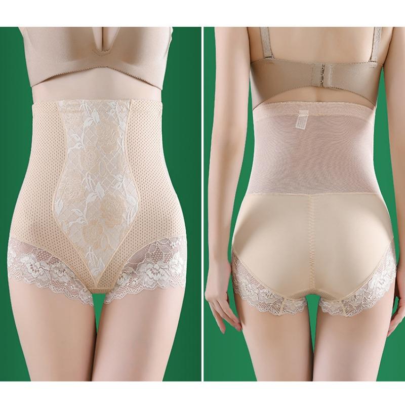High Waist Lace Hip Lifting Cotton Crotch Women Slim Shape Briefs